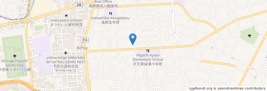 Mapa de ubicacion de アオジマ薬局 en Japonya, 東京都, 葛飾区.