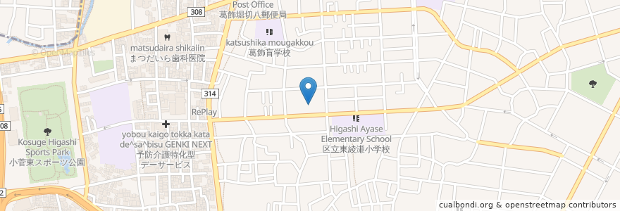 Mapa de ubicacion de デイサービスセンター堀切 en 일본, 도쿄도, 葛飾区.