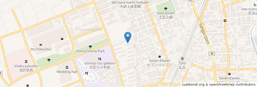 Mapa de ubicacion de みちみち大宮 en 일본, 사이타마현, さいたま市, 北区.