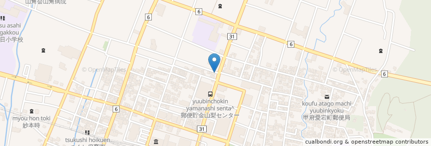 Mapa de ubicacion de AKITO COFFEE en Japan, 山梨県, 甲府市.