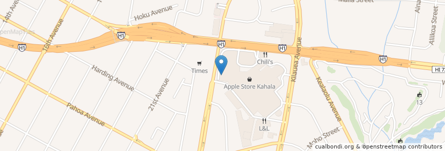Mapa de ubicacion de Consolidated Kahala Theatre en 美利坚合众国/美利堅合眾國, United States Of America (Middle Hawai'ian Islands Territorial Waters), 夏威夷州, Honolulu, 檀香山市县.