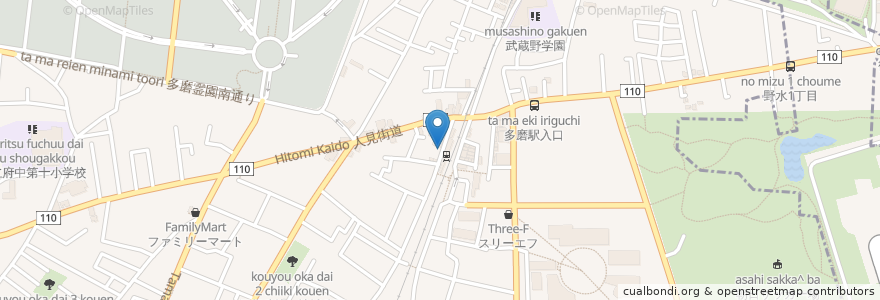 Mapa de ubicacion de 多摩酒場 en Japão, Tóquio, 府中市.