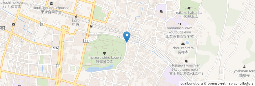 Mapa de ubicacion de 新海薬局 en 日本, 山梨県, 甲府市.