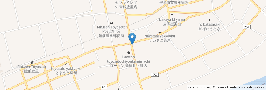 Mapa de ubicacion de 新田屋 en Japonya, 宮城県, 登米市.