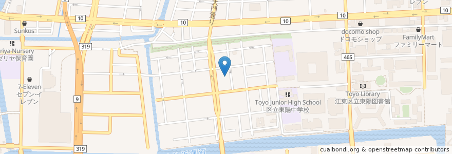 Mapa de ubicacion de 第一弁天湯(跡) en 日本, 東京都, 江東区.
