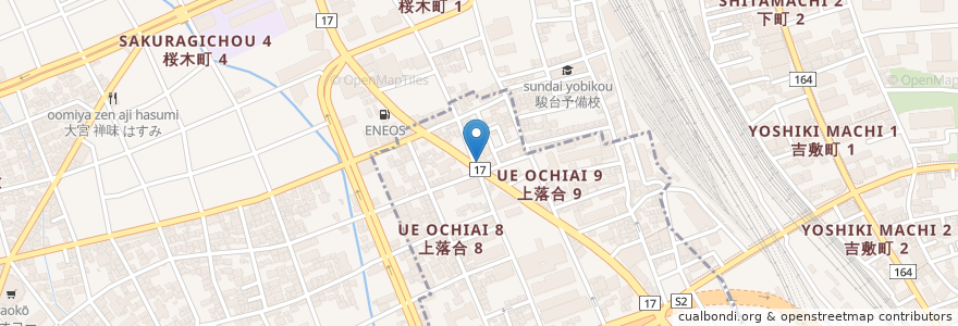 Mapa de ubicacion de スナック花 en 日本, 埼玉县, 埼玉市, 大宮区.
