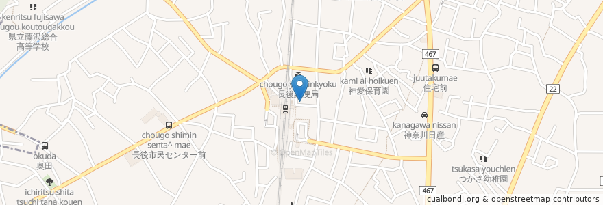 Mapa de ubicacion de めでた家 en Japan, Präfektur Kanagawa, 藤沢市.