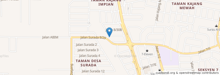 Mapa de ubicacion de Tadika Khalifah Insaniah en Malásia, Selangor, Majlis Perbandaran Kajang.