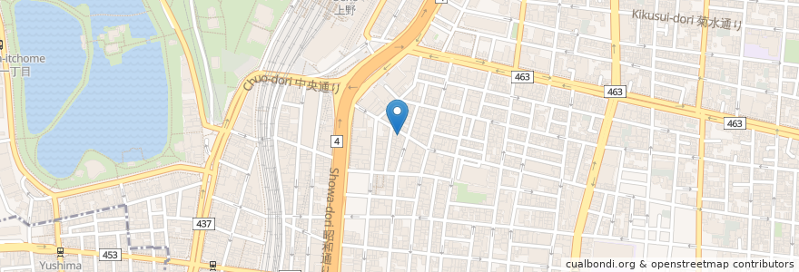 Mapa de ubicacion de 上野アジアン横丁 en 日本, 東京都, 台東区.
