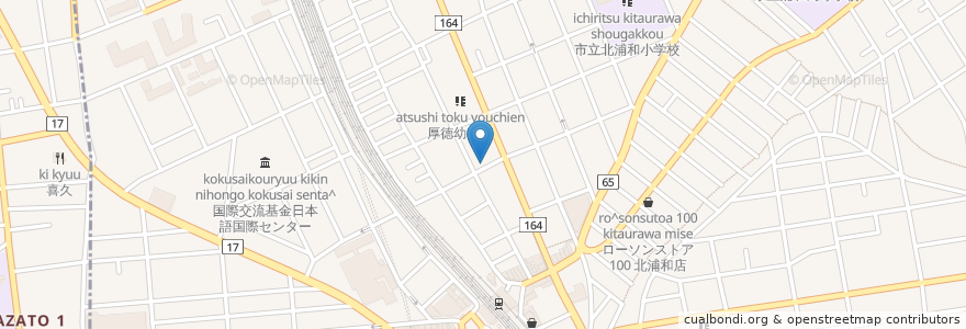 Mapa de ubicacion de 志宝薬局北浦和店 en Japan, Präfektur Saitama, Saitama, 浦和区.