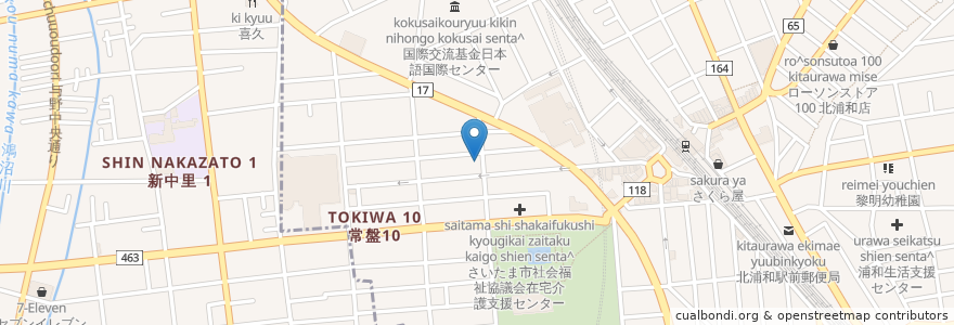 Mapa de ubicacion de 馬場内科消化器内科クリニック en ژاپن, 埼玉県, さいたま市, 浦和区.