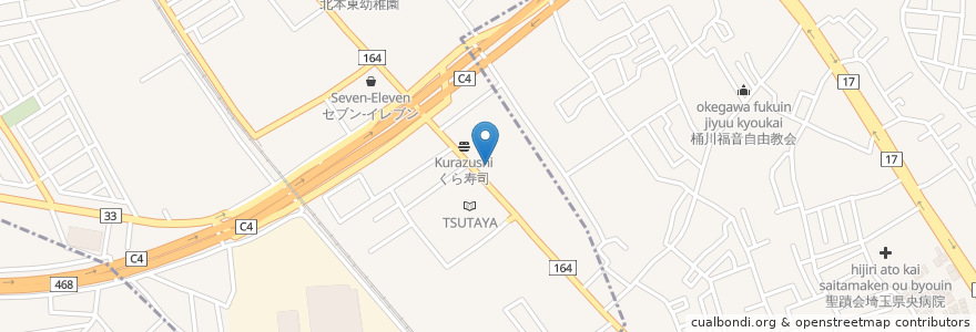 Mapa de ubicacion de 焼肉きんぐ en 日本, 埼玉县, 北本市.