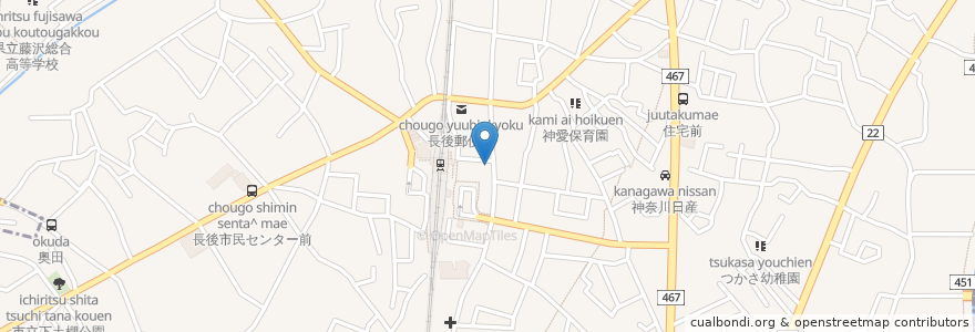 Mapa de ubicacion de りそな銀行ATM en 일본, 가나가와현, 藤沢市.
