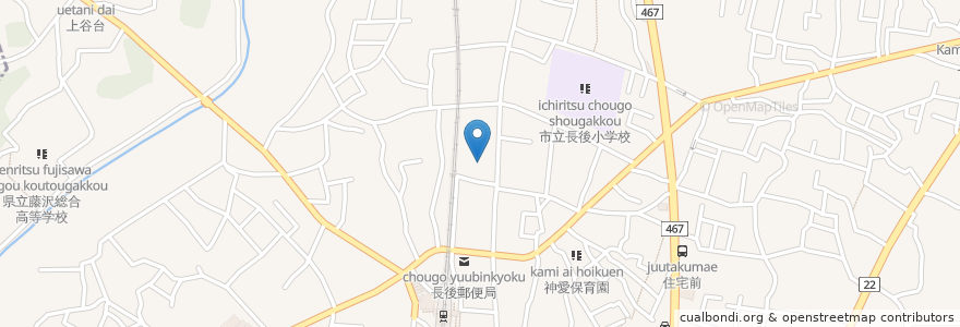 Mapa de ubicacion de 長後クリニック en 日本, 神奈川県, 藤沢市.