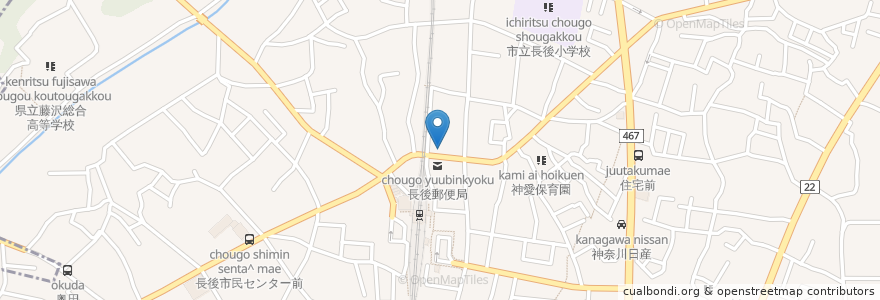 Mapa de ubicacion de 木庭医院 en اليابان, كاناغاوا, 藤沢市.