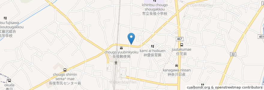 Mapa de ubicacion de 渡辺整形外科クリニック en 日本, 神奈川県, 藤沢市.
