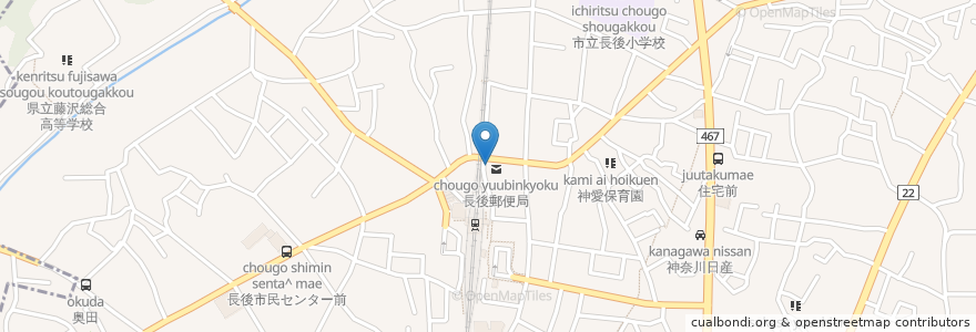 Mapa de ubicacion de とんかつ屋 福一 en اليابان, كاناغاوا, 藤沢市.