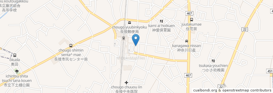 Mapa de ubicacion de おおた歯科 en Giappone, Prefettura Di Kanagawa, 藤沢市.