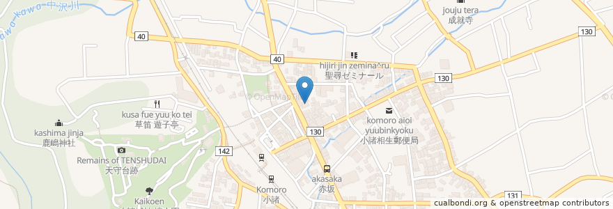 Mapa de ubicacion de 上田信用金庫小諸支店 en Japon, Préfecture De Nagano, 小諸市.
