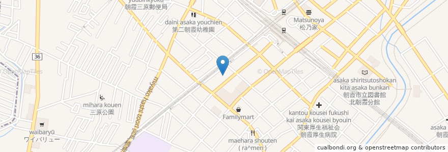 Mapa de ubicacion de コメダ珈琲店 en Japonya, 埼玉県, 朝霞市.