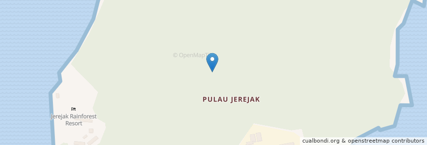 Mapa de ubicacion de Pulau Jerejak en Malaisie, Penang, Pulau Jerejak, Timur Laut.