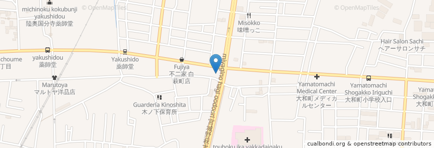 Mapa de ubicacion de やまと町高橋整形外科クリニック en Jepun, 宮城県, 仙台市, 若林区.