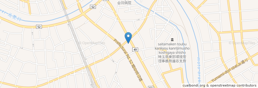 Mapa de ubicacion de 第一御殿湯(廃業) en اليابان, 埼玉県, 越谷市.