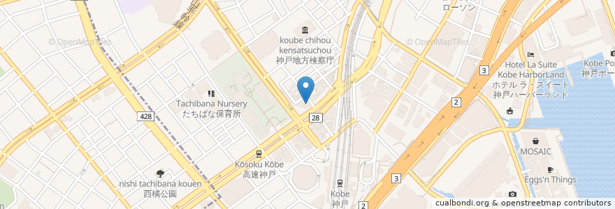 Mapa de ubicacion de すき家 en Japón, Prefectura De Hyōgo, 神戸市, 中央区.