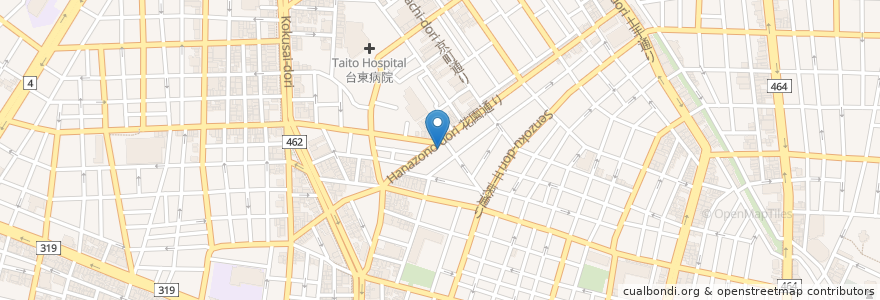 Mapa de ubicacion de キッチンひまわり en Japon, Tokyo, 台東区.