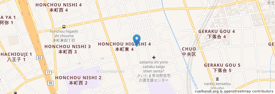 Mapa de ubicacion de 生田流　琴・三絃教室 en 日本, 埼玉県, さいたま市, 中央区.