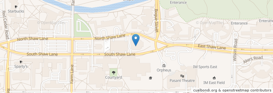 Mapa de ubicacion de MSU Law Library en 미국, 미시간, Ingham County, East Lansing.