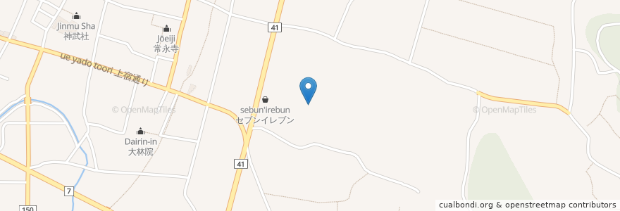 Mapa de ubicacion de 子育稲荷神社 en Japan, 茨城県, 桜川市.