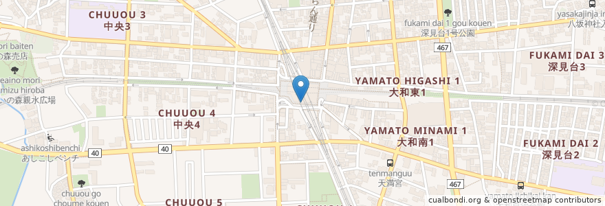 Mapa de ubicacion de PUDOステーション en Japan, Präfektur Kanagawa, 大和市.