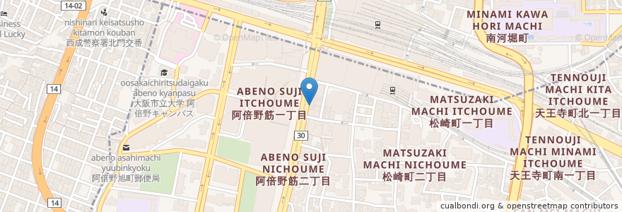 Mapa de ubicacion de 炉ばた焼 櫓屋 en Japão, 大阪府, 大阪市, 阿倍野区.