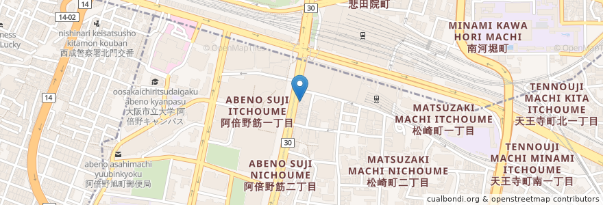 Mapa de ubicacion de かました歯科 en Japan, Präfektur Osaka, 大阪市, 阿倍野区.