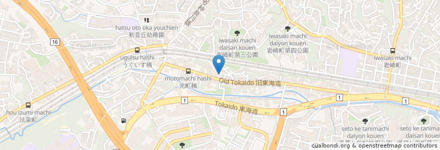 Mapa de ubicacion de 若草の丘 en Japan, Präfektur Kanagawa, Yokohama, 保土ヶ谷区.