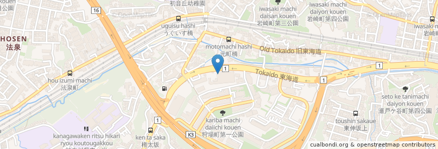 Mapa de ubicacion de 魁力屋 en Japon, Préfecture De Kanagawa, 横浜市, 保土ヶ谷区.