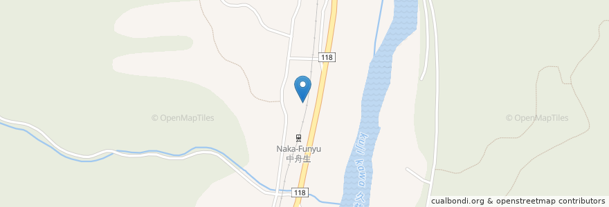 Mapa de ubicacion de 舟生素鵞神社 en Japonya, 茨城県, 常陸大宮市.