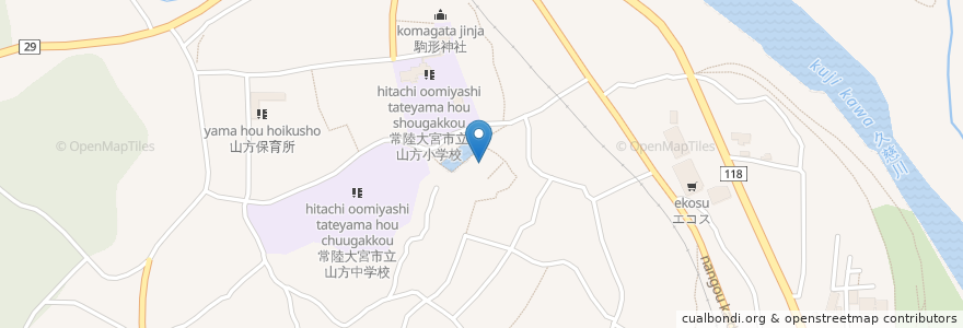 Mapa de ubicacion de 吉田神社 en 日本, 茨城県, 常陸大宮市.