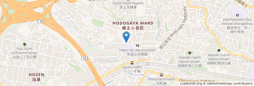 Mapa de ubicacion de Cafe55 en Japonya, 神奈川県, 横浜市, 保土ヶ谷区.