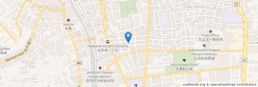 Mapa de ubicacion de 玉の湯(跡) en Japan, Tokio, 北区.