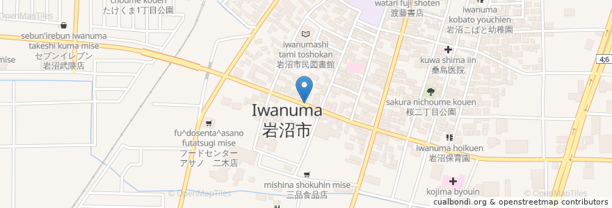 Mapa de ubicacion de らぽぉる en 日本, 宮城県, 岩沼市.