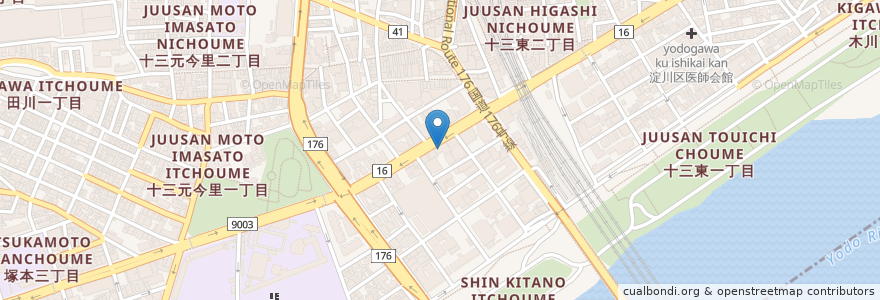 Mapa de ubicacion de 近畿労働金庫 en Япония, Осака, 大阪市, 淀川区.