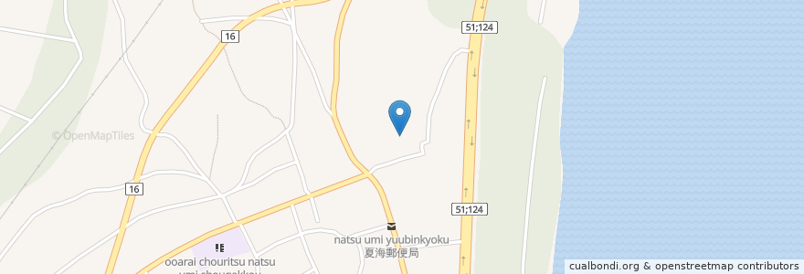 Mapa de ubicacion de 浜守稲荷神社 en اليابان, إيباراكي, 東茨城郡, 大洗町.
