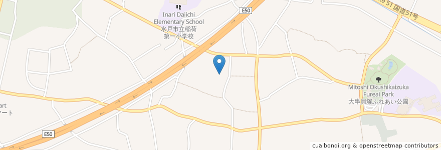 Mapa de ubicacion de 六所神社 en ژاپن, 茨城県, 水戸市.