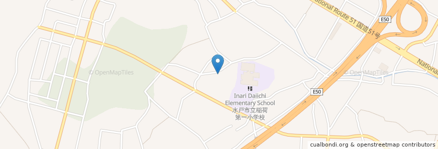 Mapa de ubicacion de 素鵞神社 en 日本, 茨城県, 水戸市.