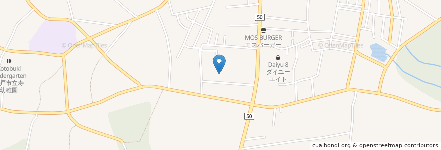Mapa de ubicacion de 桧木山神社 en Japan, Ibaraki Prefecture, Mito.