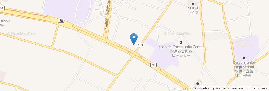 Mapa de ubicacion de 金山稲荷神社 en Japan, 茨城県, 水戸市.