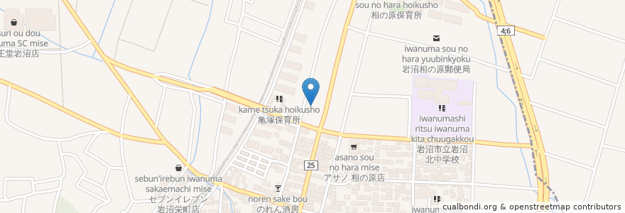 Mapa de ubicacion de 鳥羽歯科医院 en Japonya, 宮城県, 岩沼市.