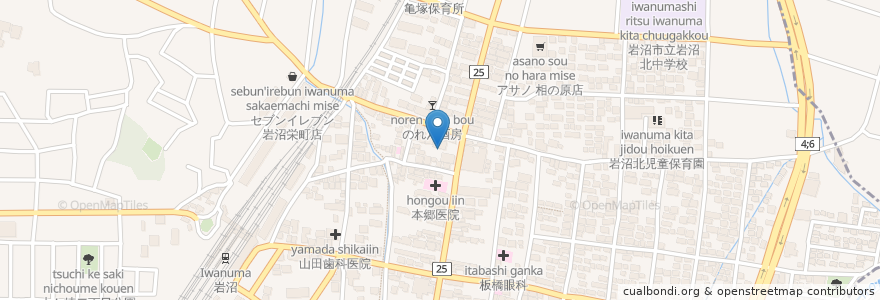 Mapa de ubicacion de パーフェクトリバティ教団 岩沼教会 en Japan, 宮城県, 岩沼市.